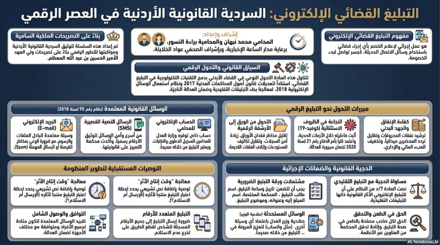 السلسلة القانونية (223): التبليغ القضائي الإلكتروني