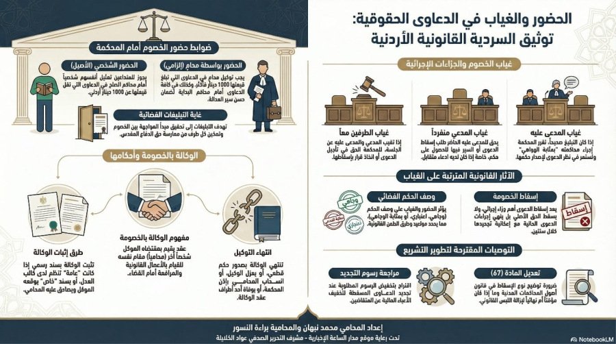 السلسلة القانونية (238): أحكام الحضور والغياب
