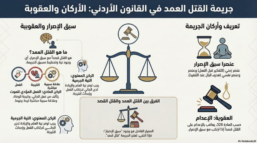 السلسلة القانونية (248): جناية القتل العمد