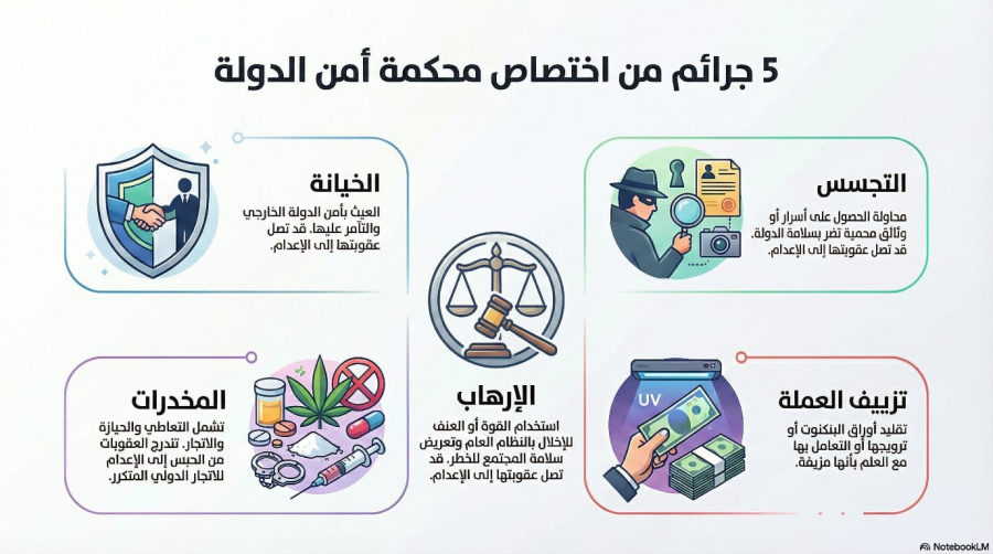 السلسلة القانونية (249): اختصاصات محكمة أمن