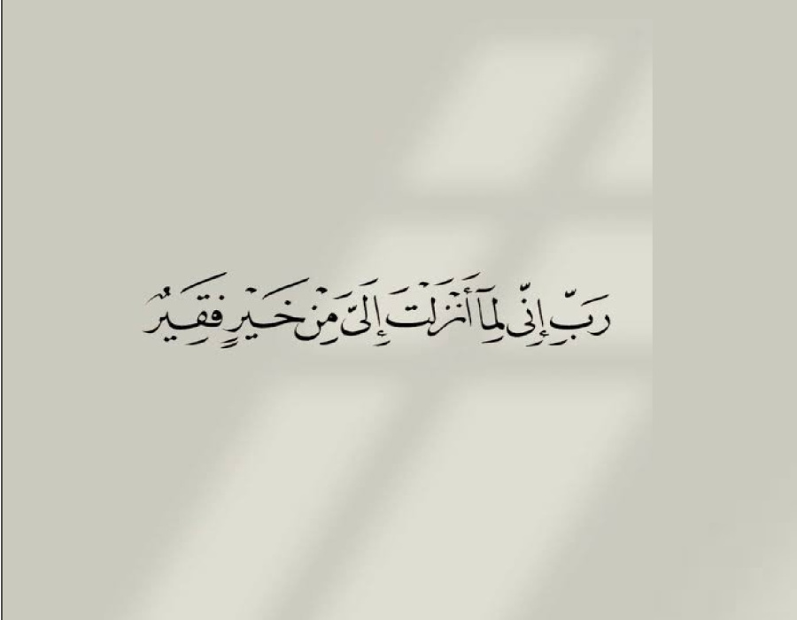 (رب إني لما أنزلت إلي من