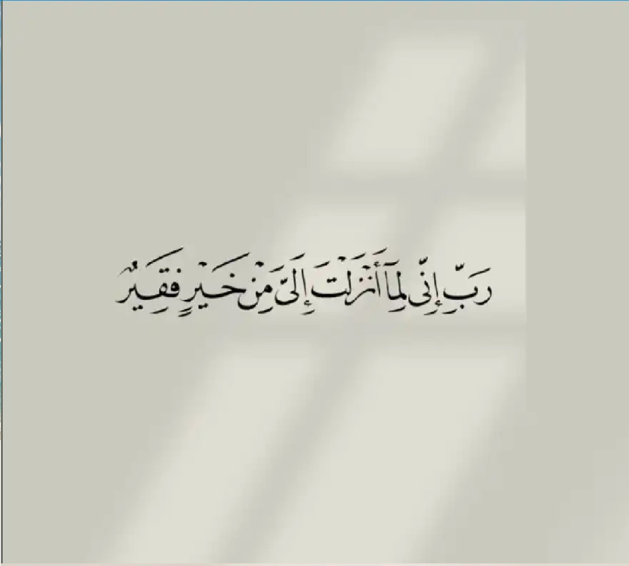 رب إني لما أنزلت إلي من