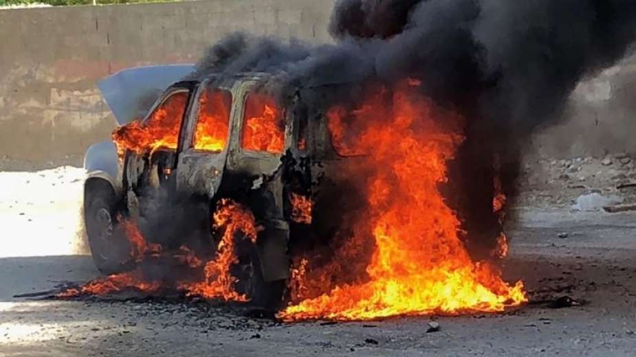 إصابة بحريق مركبة داخل كراج أمانة