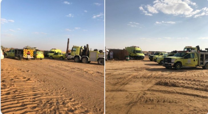 الدفاع المدني السعودي ينقذ شخصا سقط