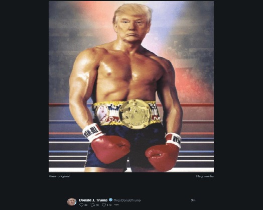 ترامب ينشر صورة له بجسد سيلفستر