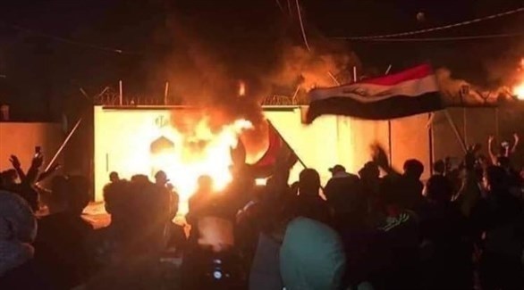 حرق القنصلية الإيرانية في النجف مجددا