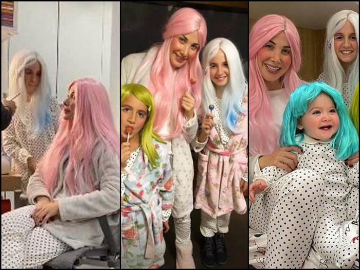 سر ظهور نانسي عجرم وبناتها بملابس