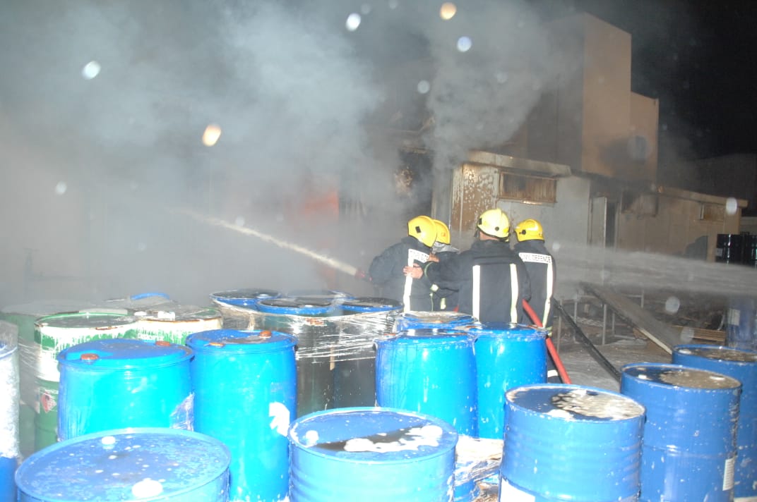 حريق كرافان تابع لمصنع في اربد