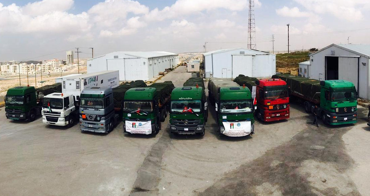 الأردن يسير قافلة مساعدات إلى غزة