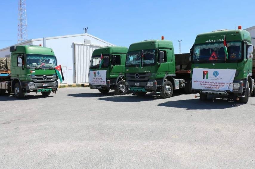 وصول قافلة مساعدات أردنية إلى غزة