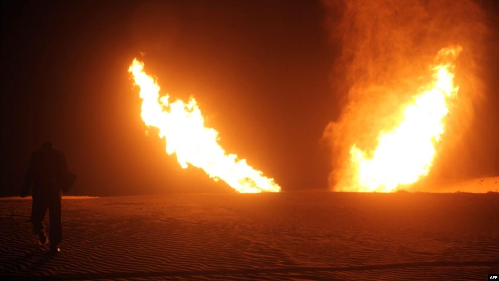 مسلحون يفجرون خط الغاز الرابط بين