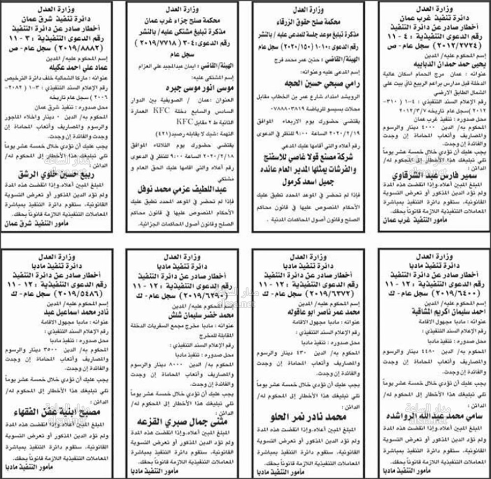 التنفيذ القضائي يطلب مئات الأردنيين: راجعونا