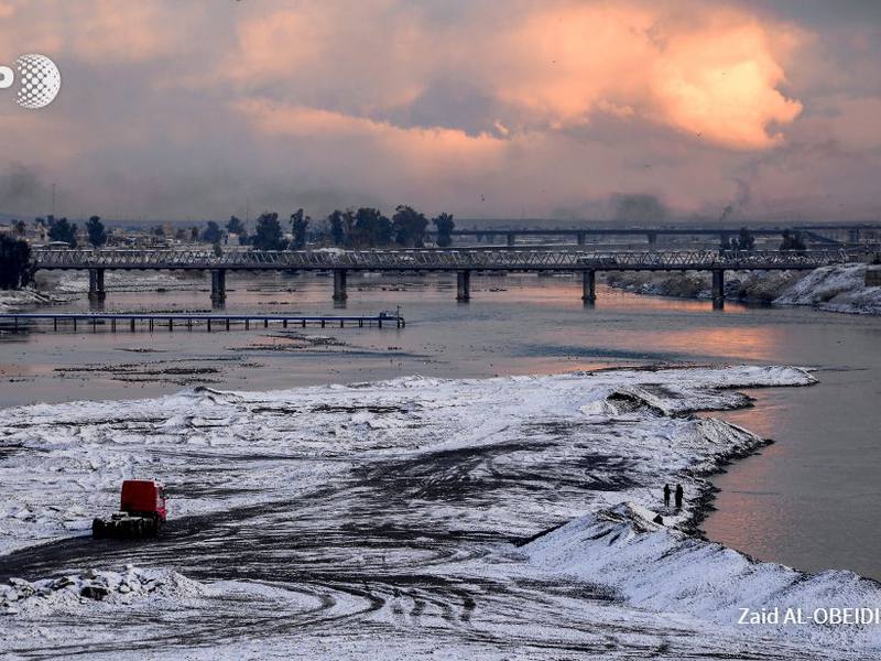 ثلوج تاريخية في العراق (صور)