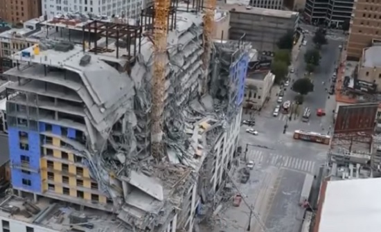 انهيار فندق مخصص للحجر الصحي في