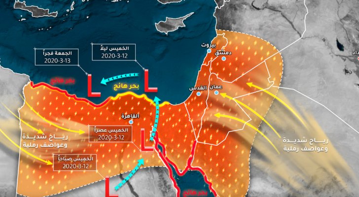 طقس العرب يرفع تصنيف المنخفض الجوي