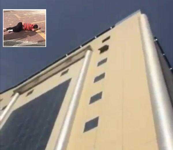 بالفيديو: انتحار طبيب مصري قفز من