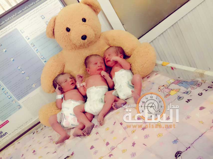 لاجئة سورية تضع ثلاثة توائم في