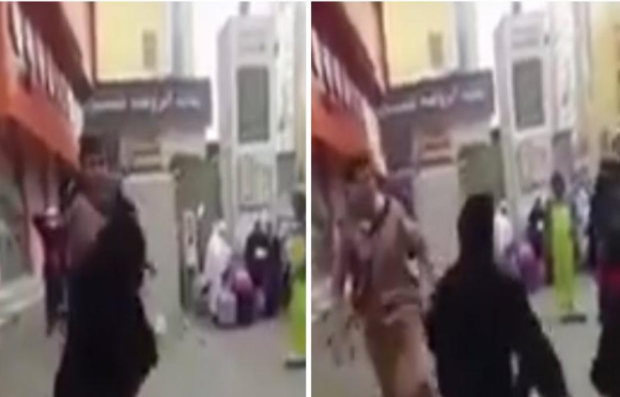 بالفيديو: شاب يصفع فتاة على وجهها