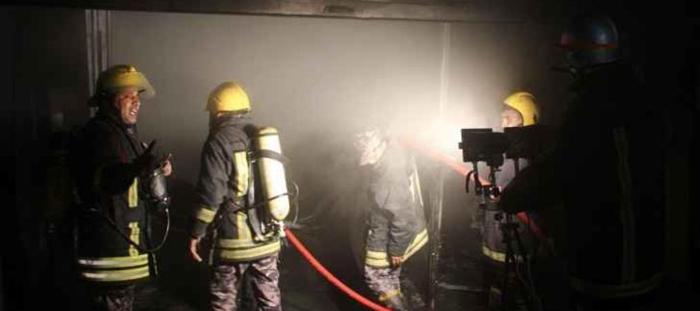 حريق محلات في عمان