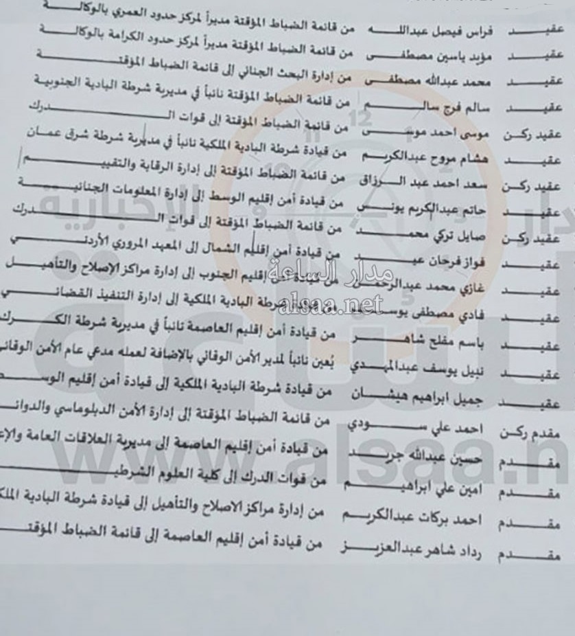 تنقلات وتعيينات لضباط في الأمن (أسماء)