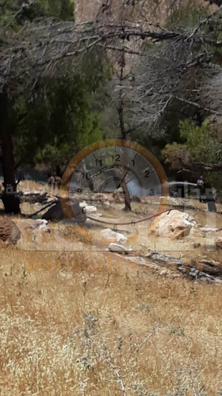 حريق بجانب جامعة العلوم الاسلامية في