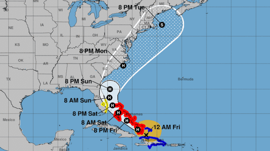 أميركا: العاصفة أيساياس تتحول إلى إعصار