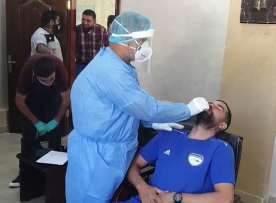 فحوصات كورونا للاعبي الحسين اربد