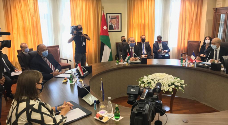 وزراء خارجية الأردن ومصر وفرنسا وألمانيا