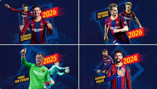 برشلونة يعلن تجديد عقود نجومه الأربعة