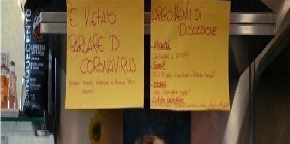 مقهى إيطالي يحظر الحديث عن كورونا