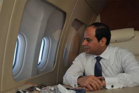 طائرة السيسي تدخل الأجواء الاردنية