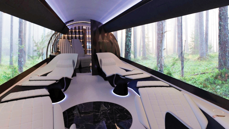 طائرة نفاثة جدرانها شاشات عرض عملاقة