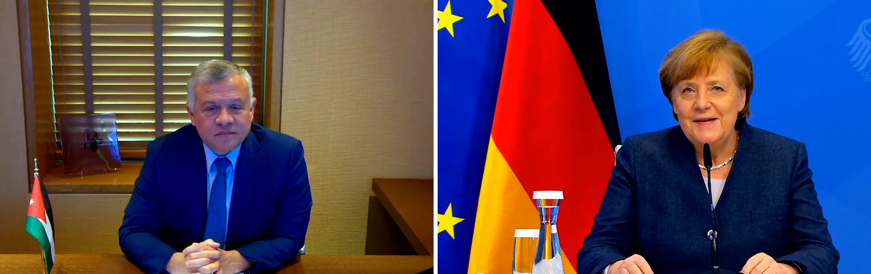 اتصال مرئي بين الملك وميركل