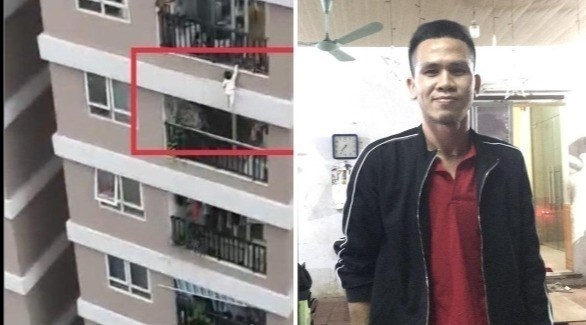 عامل توصيل ينقذ طفلة سقطت من