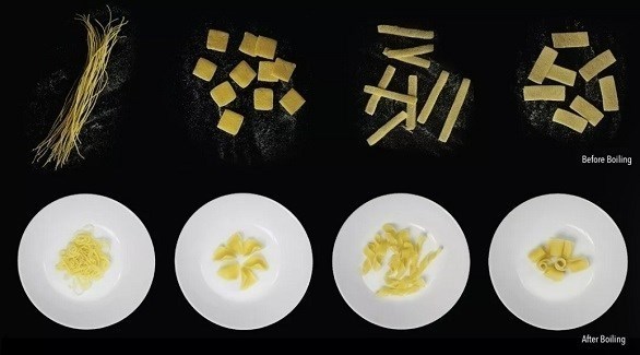 معكرونة مسطحة تتحول إلى أشكال ثلاثية