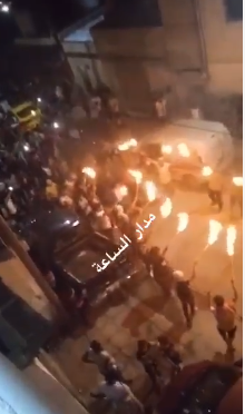 مسيرة من مخيم المحطه نصرة لفلسطين