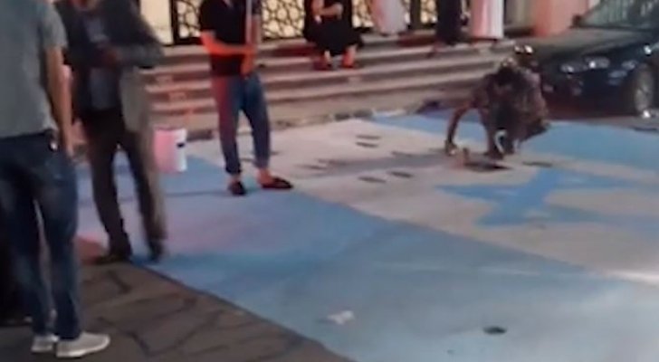 رسم علم كيان الاحتلال الاسرائيلي على