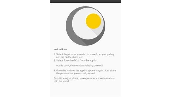 تطبيق لإزالة البيانات الوصفية من الصور