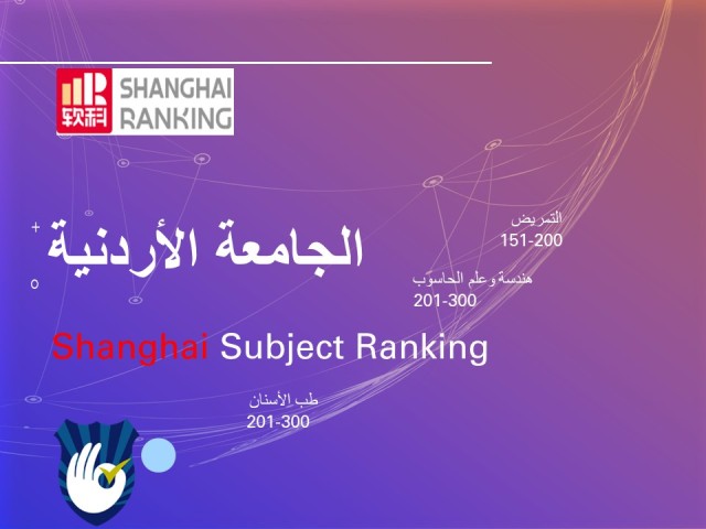 الأردنية تحقق ترتيبا عالميا متقدما في