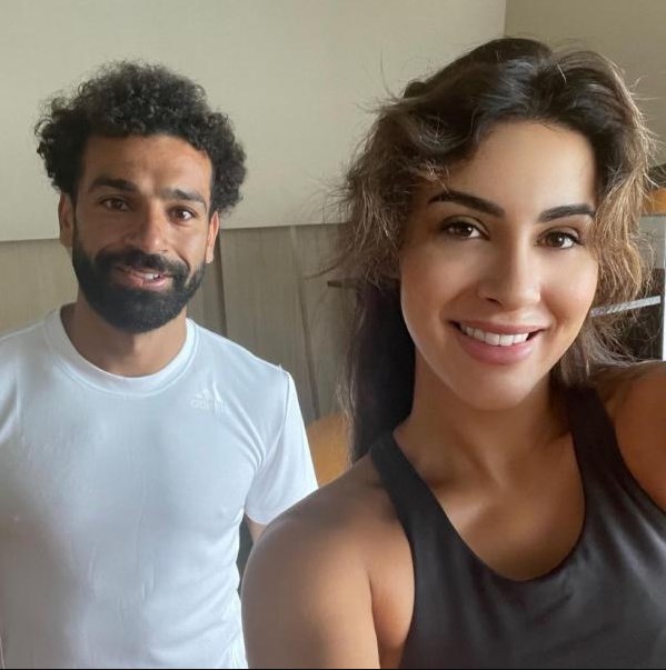 ملكة جمال الهند مع محمد صلاح