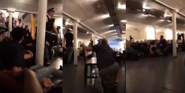 شاهد: رعب وهلع بأحد مطاعم لندن