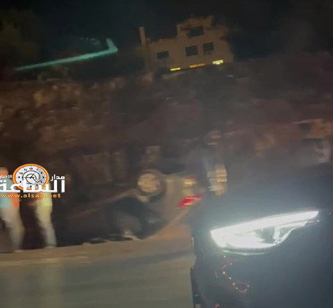 تدهور مركبة تحت جسر مرج الحمام