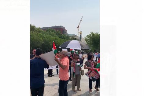 أردنيون يتجمعون أمام البيت الأبيض ترحيبا