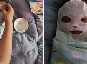 تصنع قناعا من حليب صدرها لعلاج