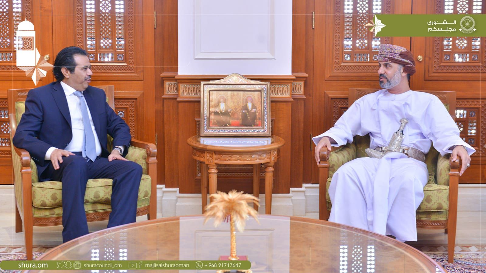 رئيس مجلس الشورى العماني يستقبل السفير