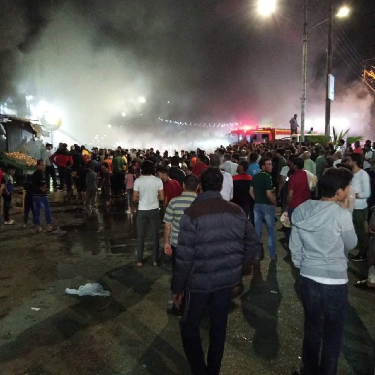 حريق قرب مسجد الحمد في مادبا