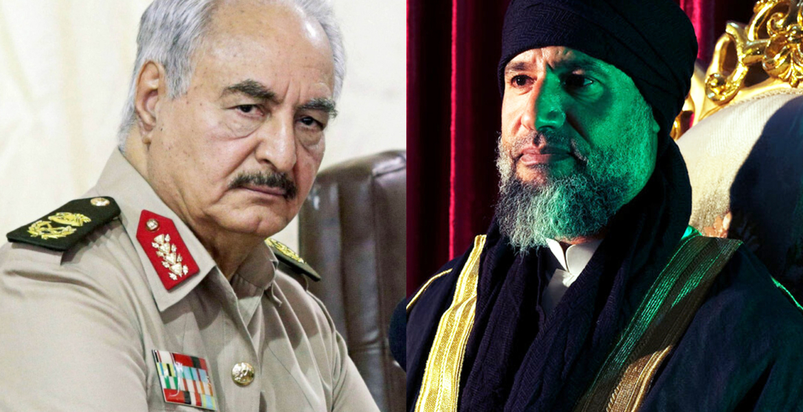 صحيفة: نجل القذافي وحفتر يتعاقدان مع