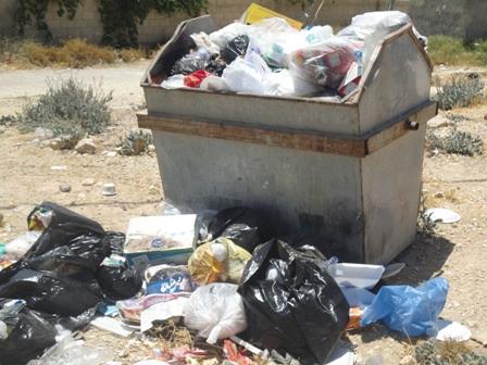 الطفايلة يحرقون حاويات النفايات لحل مشكلة