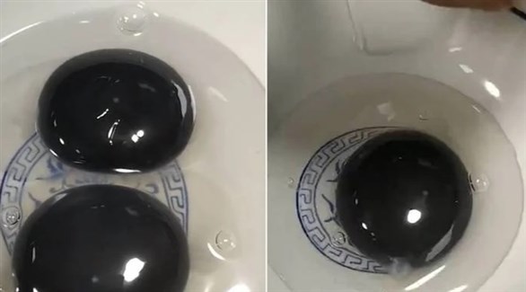 إوزة تضع بيضا بصفار أسود اللون