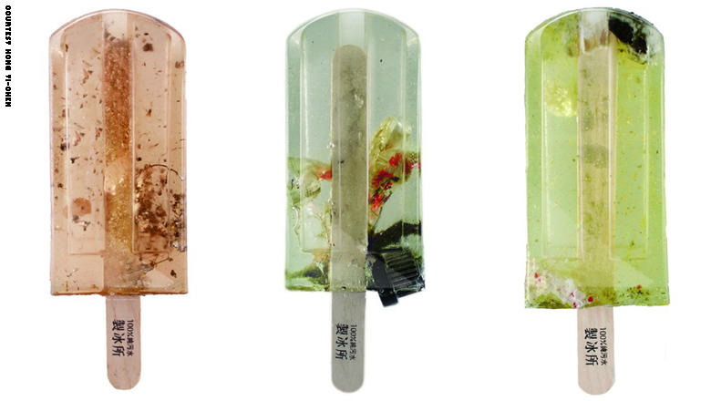 عيدان البوظة هذه صنعت من المياه